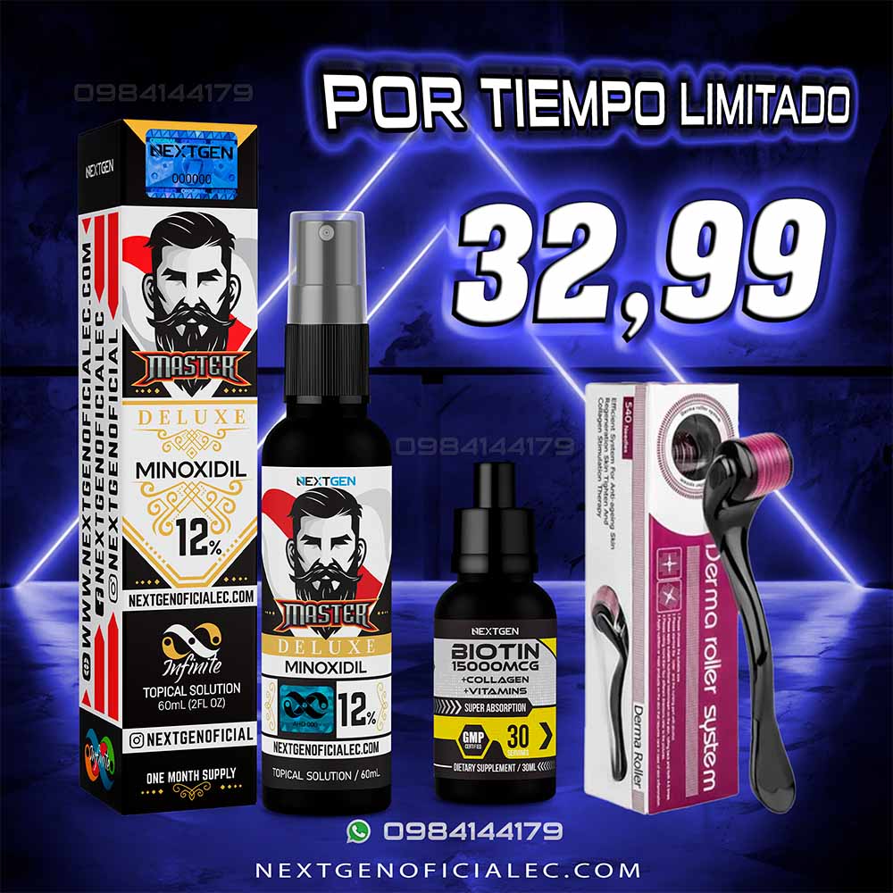 DELUXE 12% + BIOTINA 15.000 MCG + DERMAROLLER