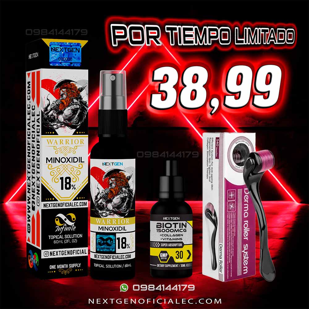 WARRIOR 18% + BIOTINA 15.000 MCG + DERMAROLLER