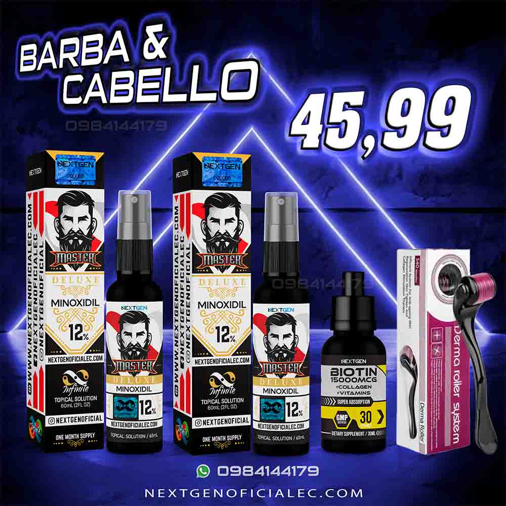 2 DELUXE 12% +  BIOTINA + DERMAROLLER