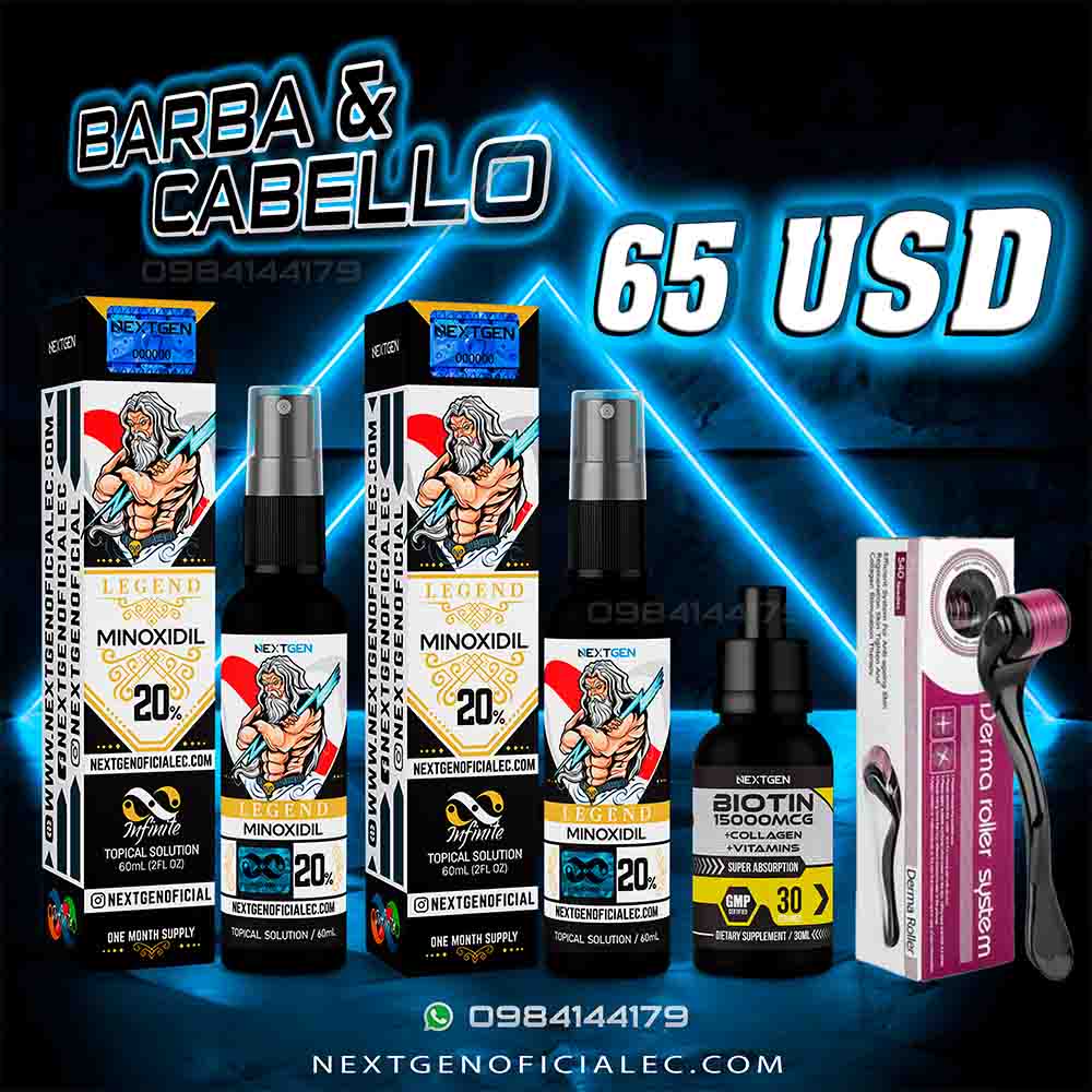 2 LEGENED 20% +  BIOTINA + DERMAROLLER